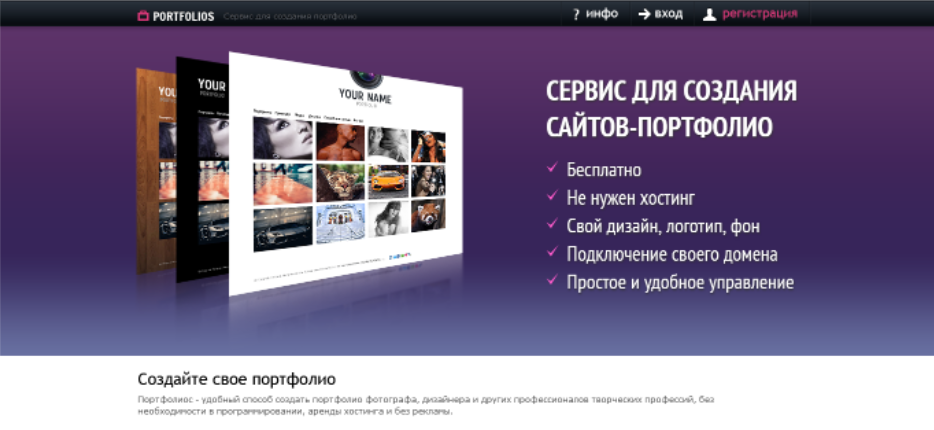 сервис для создания сайтов портфолио