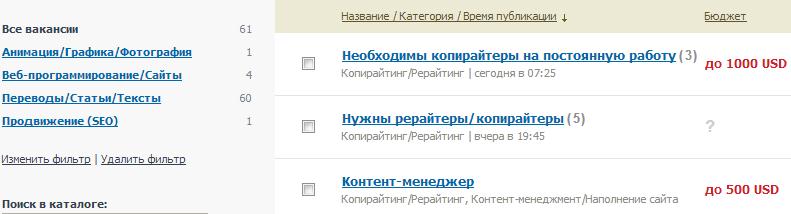 работа для фрилансера