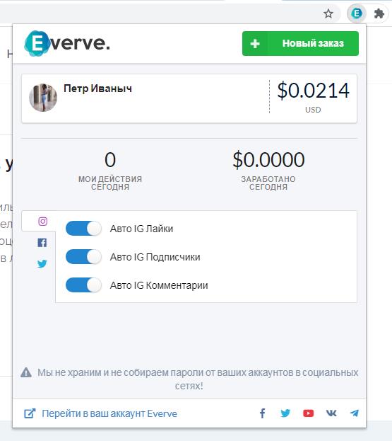 Everve аккаунт