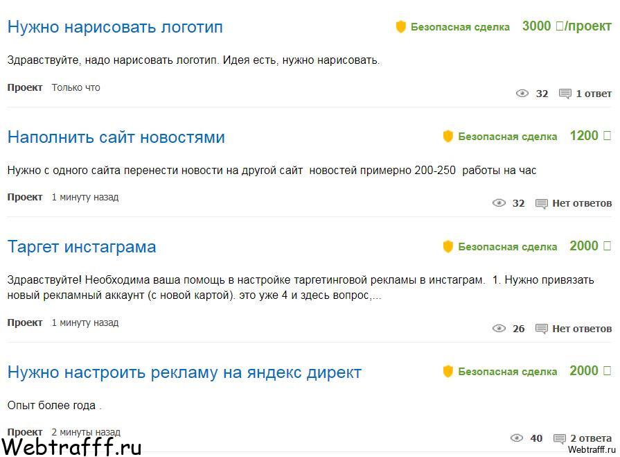 заработок на бирже фриланса