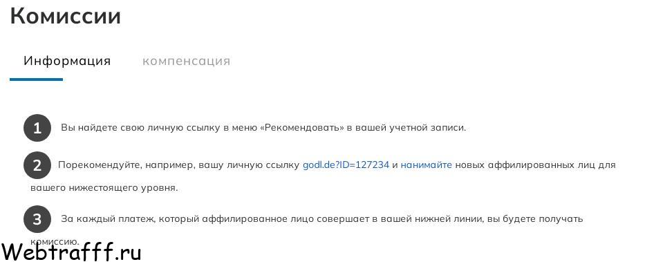партнерская программа Godl de