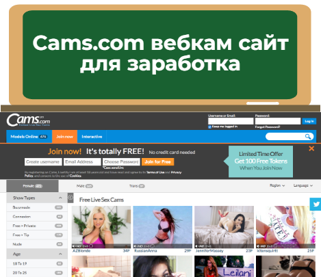 Заработок на вебкам сайте Cams