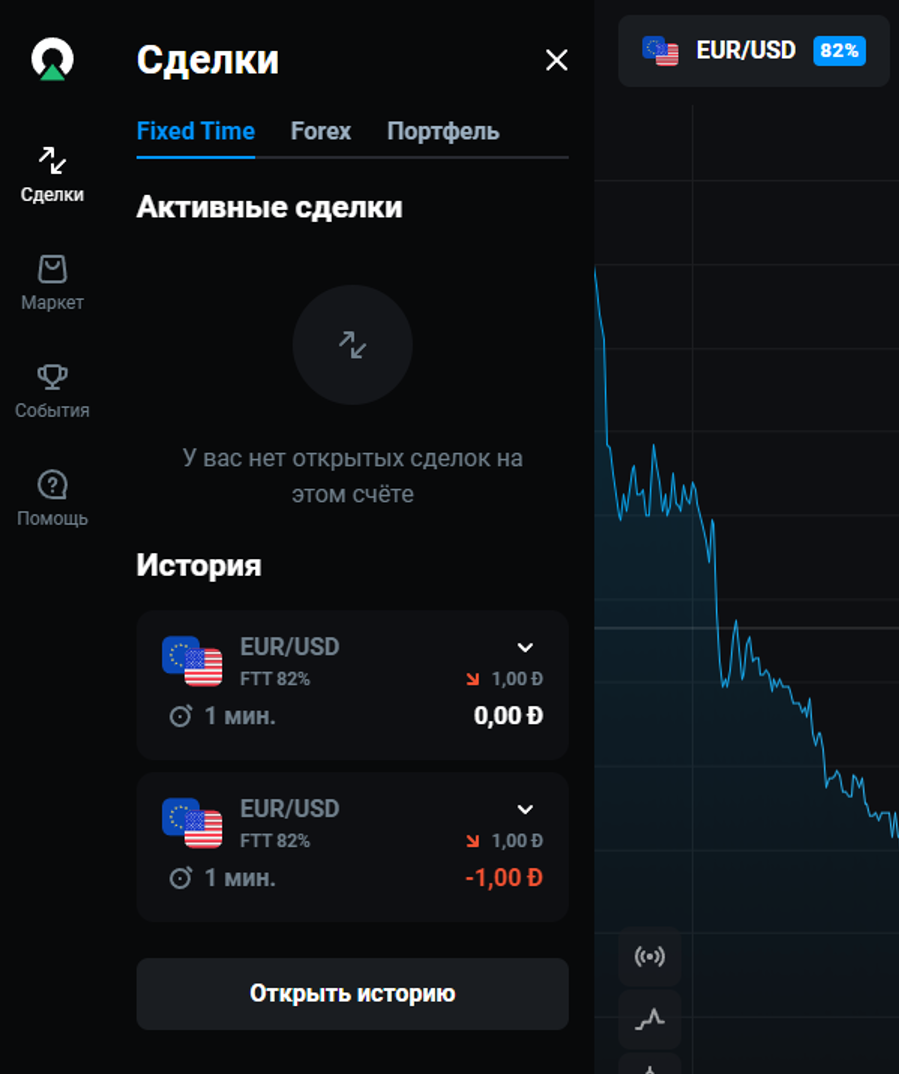 сделки в Olymptrade