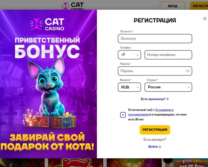 Cat Casino бонус